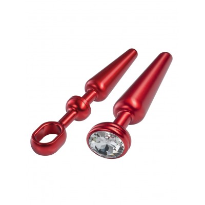 Malesation | Alu-Plug With Gemstone | Medium - Red