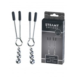Steamy Shades | Tweezer Nipple Clamps with Metal Beads Steamy Shades | Tweezer Nipple Clamps with Metal Beads