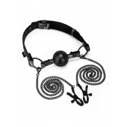 Steamy Shades | Ball Gag with Nipple Clamps