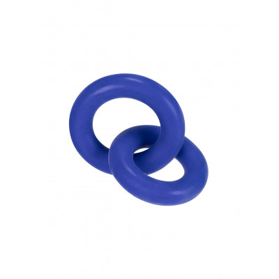 Hunkyjunk Duo Linked Cock/Ball Rings - Cobalt