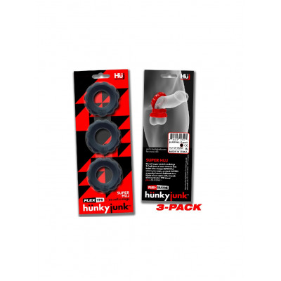 Hunkyjunk Super C-Ring 3-Pack - Tar Ice