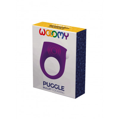 Wooomy Puggle Vibrating Ring with Bullet - Purple